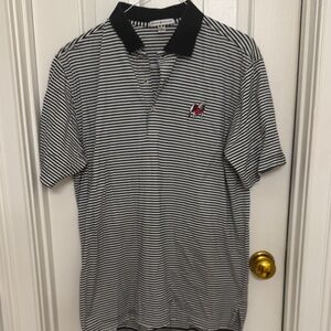 Peter Millar UGA Black and White Striped Polo Shirt